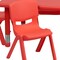 Emma and Oliver 24"W x 48"L Rectangular Plastic Height Adjustable Activity Table Set with 6 Chairs